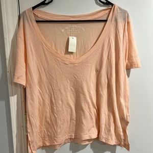 V neck coral shirt